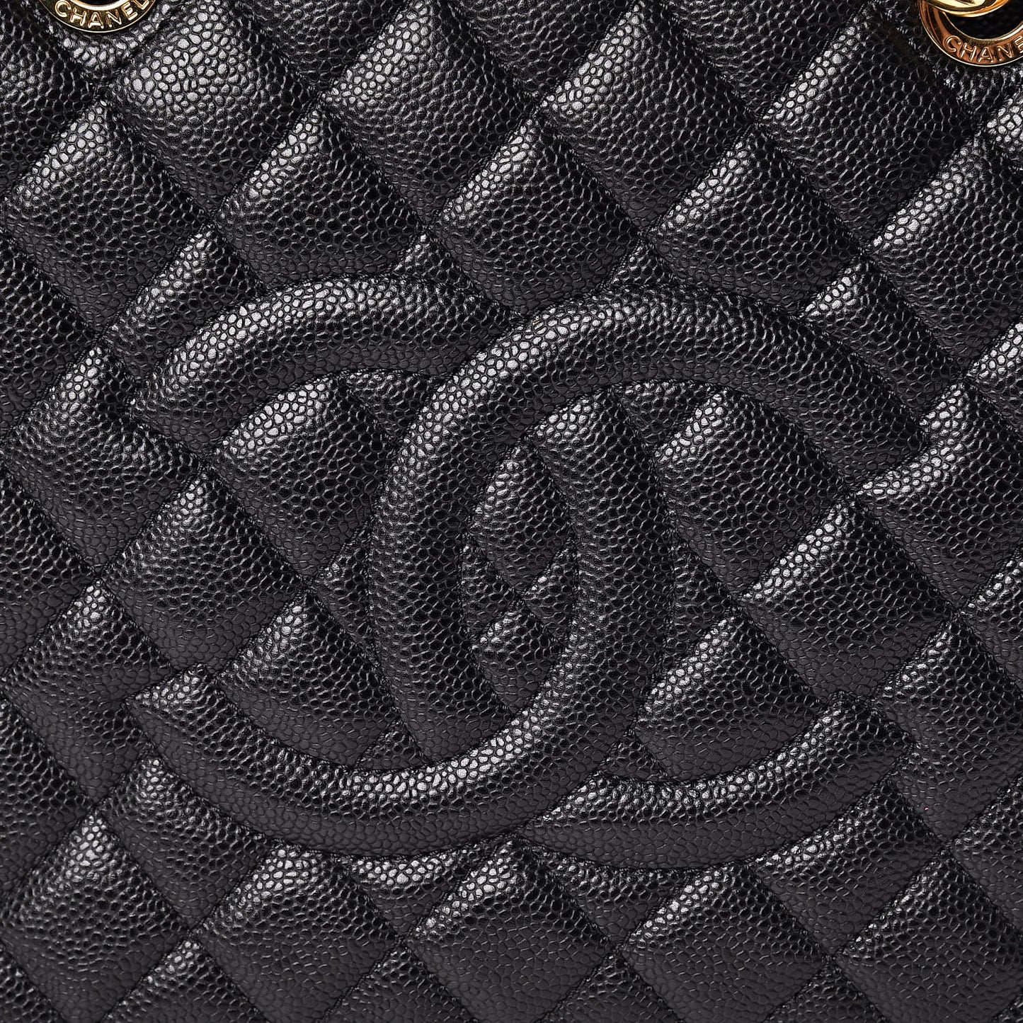 Caviar Quilted Grand Shopping Tote GST Black