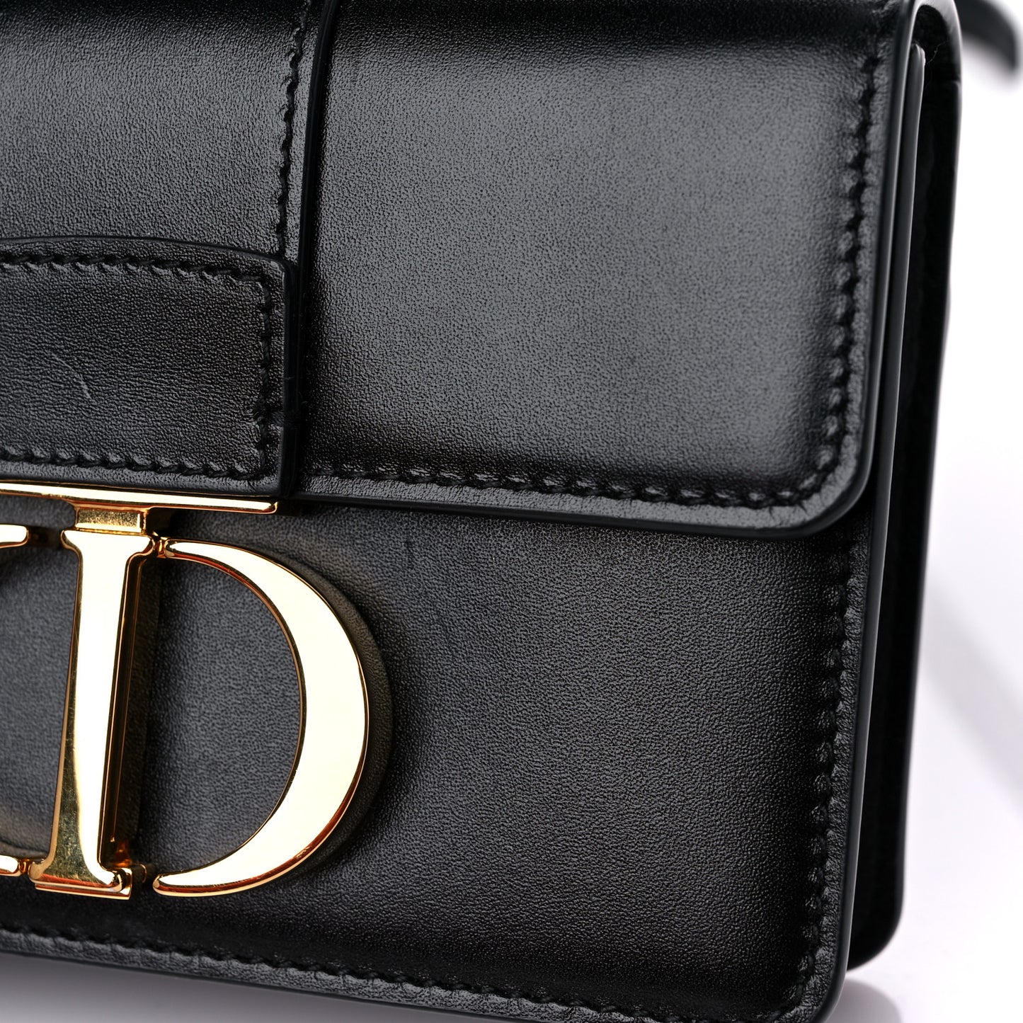 Smooth Calfskin Micro 30 Montaigne Flap Bag Black