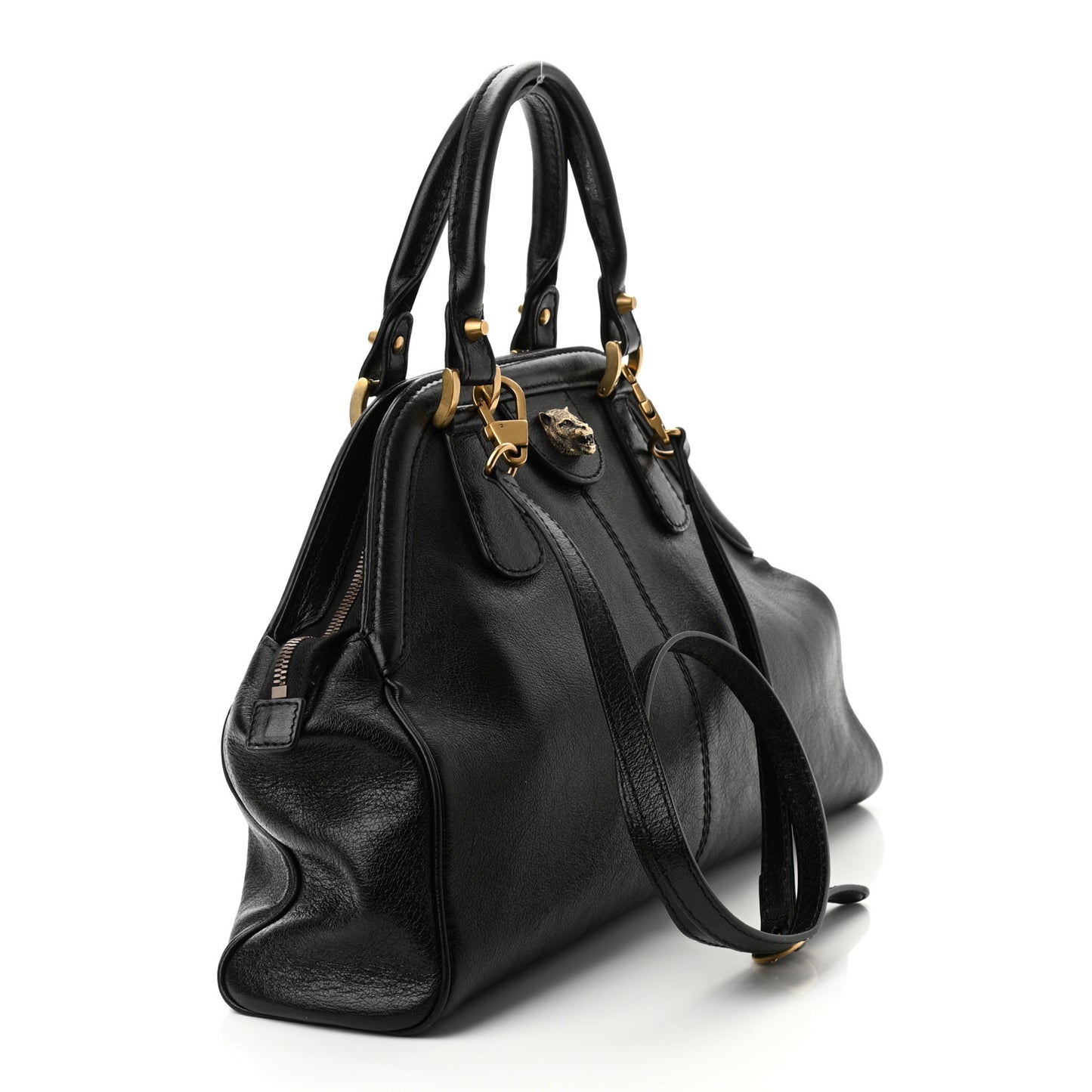 Calfskin Medium Re(Belle) Top Handle Bag Black