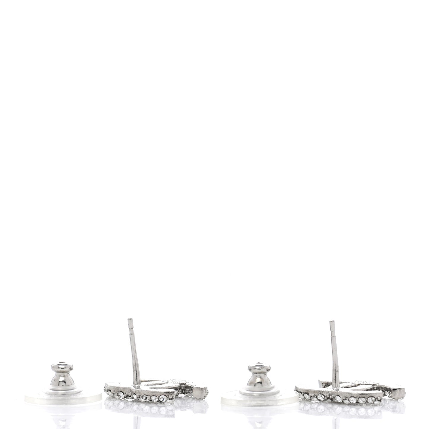 Crystal CC Earrings Silver