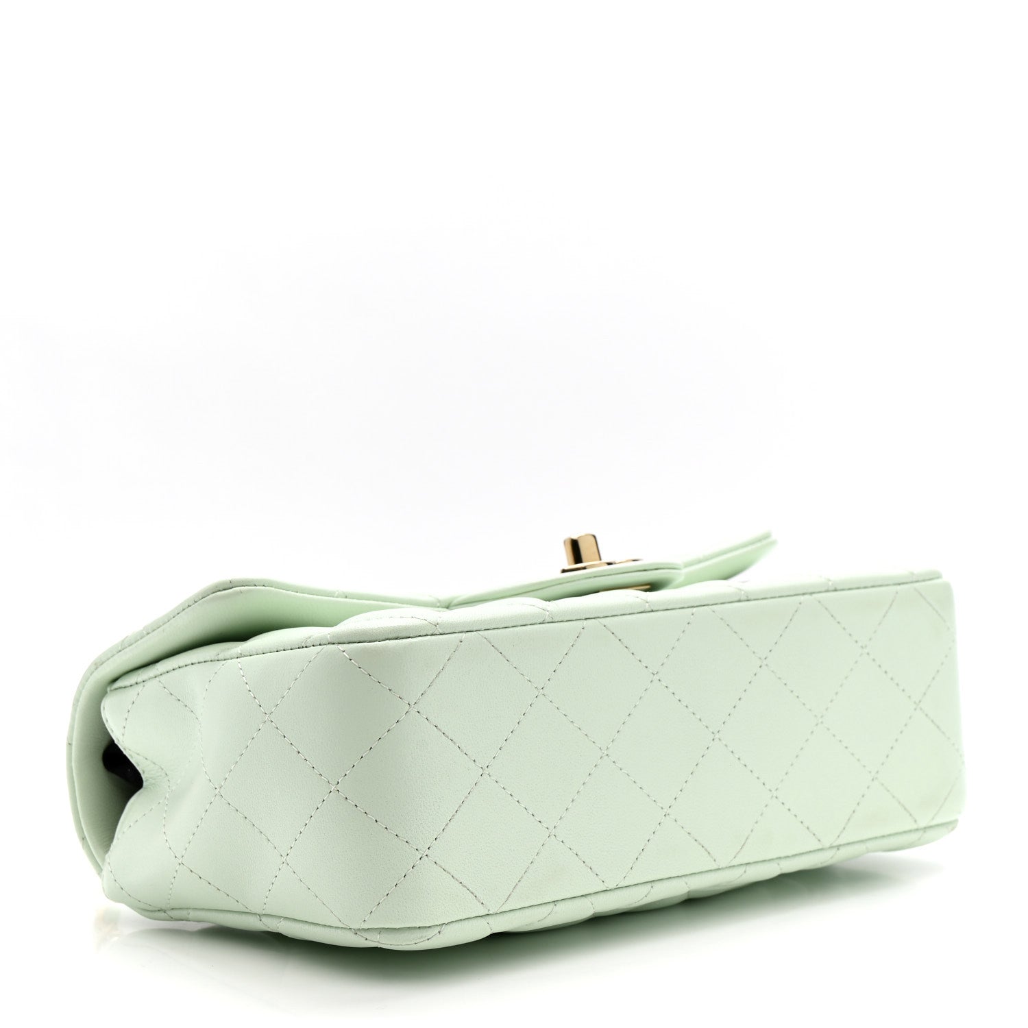 Chanel Lambskin Quilted Mini Rectangular Flap Light Green 4 of 10