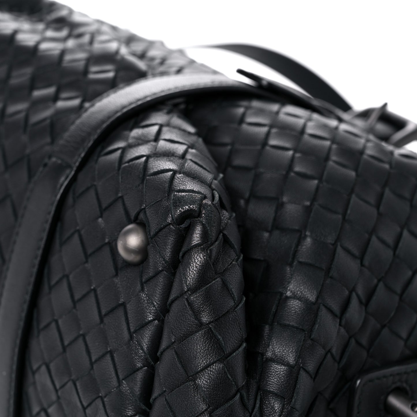 Nappa Intrecciato Montaigne Rings Satchel Black