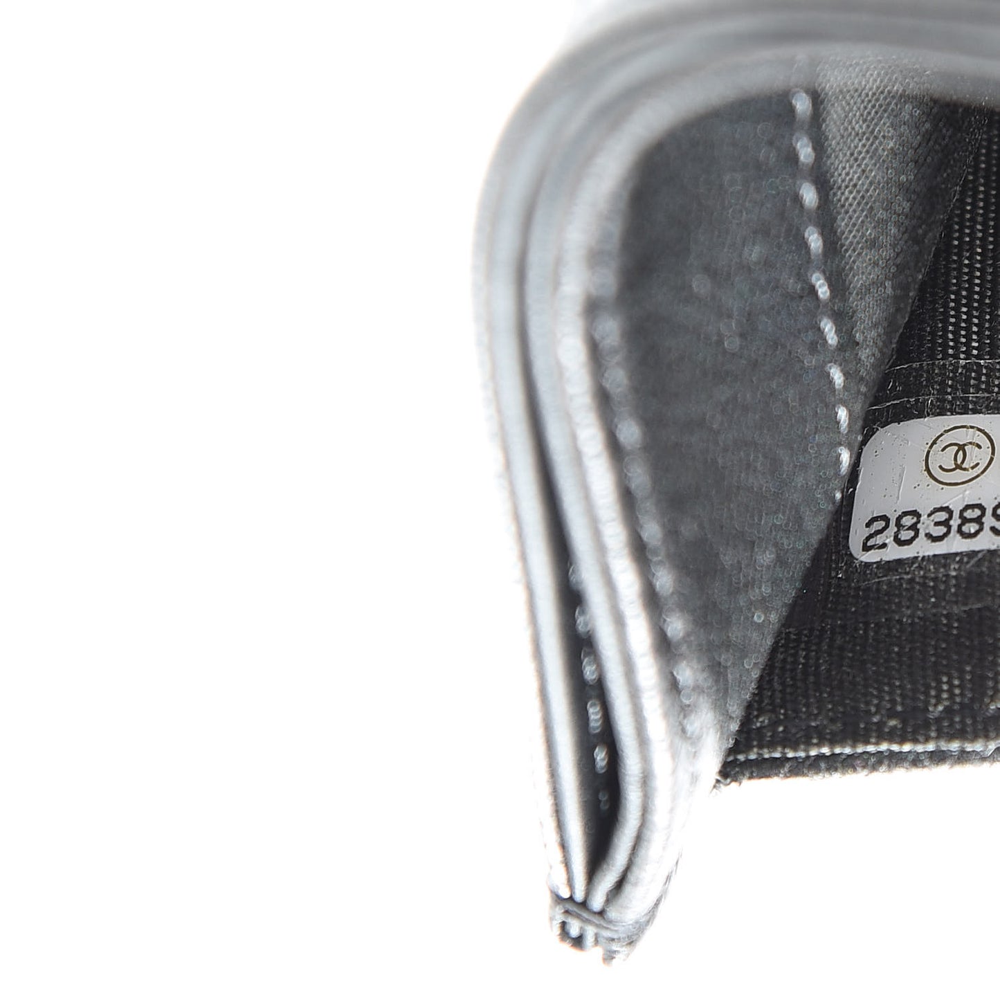 Goatskin Camellia Embossed Card Holder Anthracite