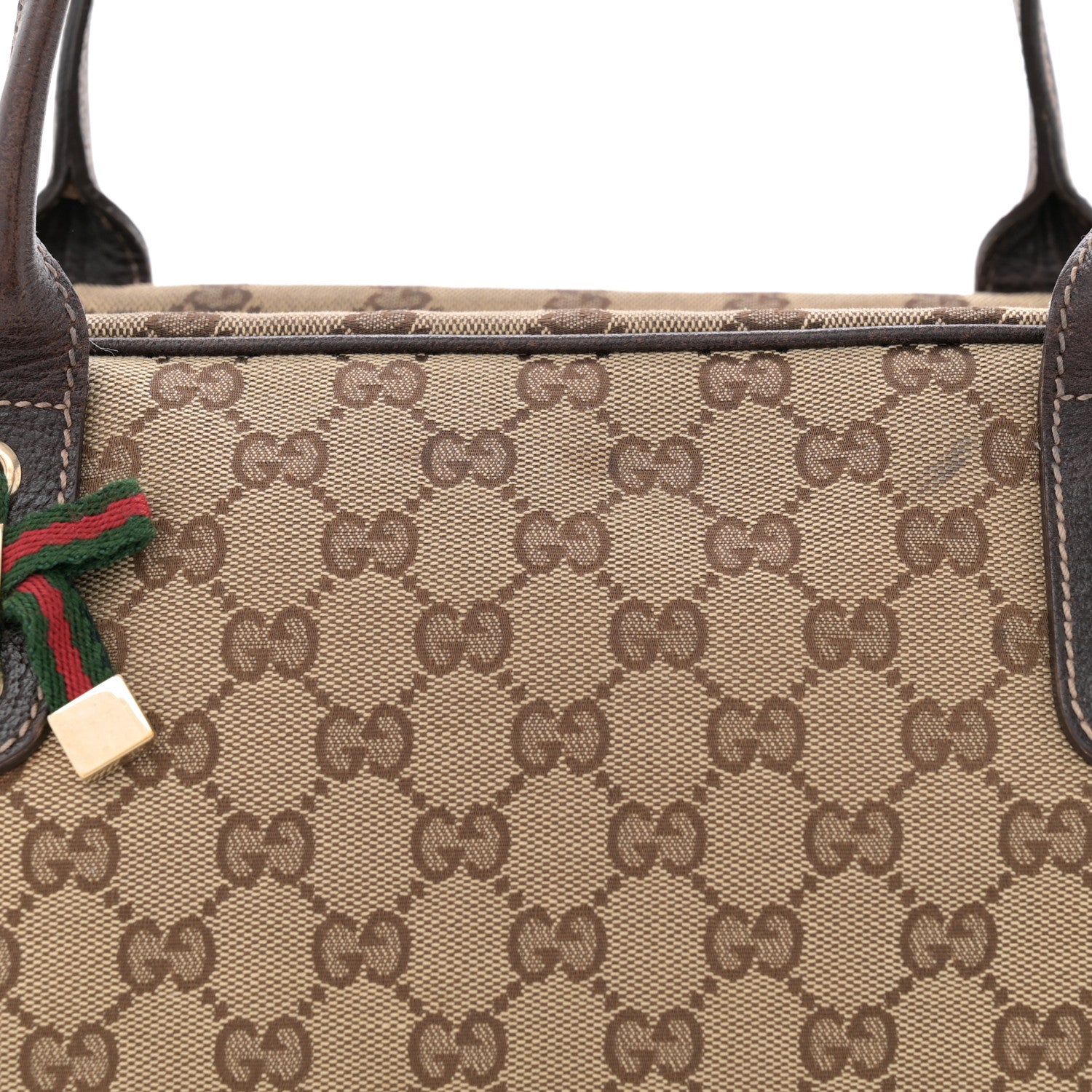 Gucci Monogram Small Princy Satchel Dark Brown 8 of 11