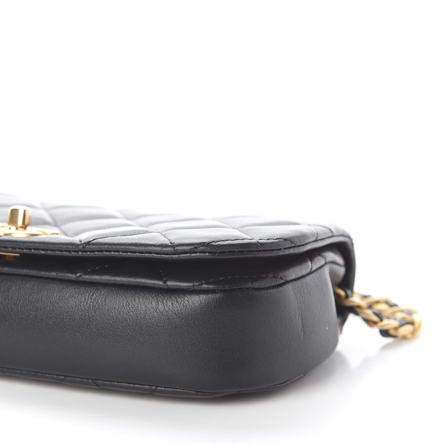 Chanel Calfskin Quilted Coco Mail Clutch With Chain Black 10 of 10