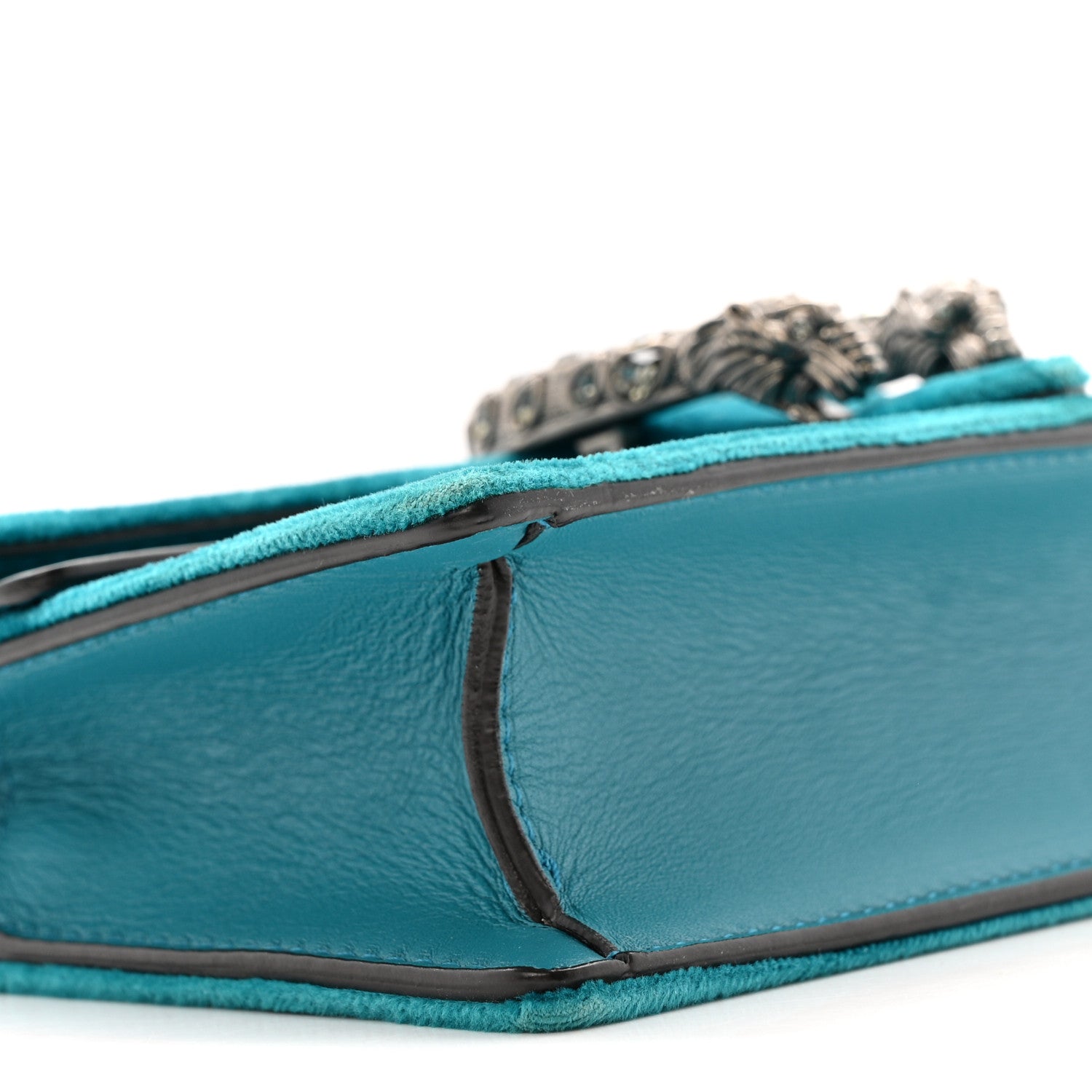 Gucci Velvet Super Mini Dionysus Shoulder Bag Pavone Cyan 8 of 11