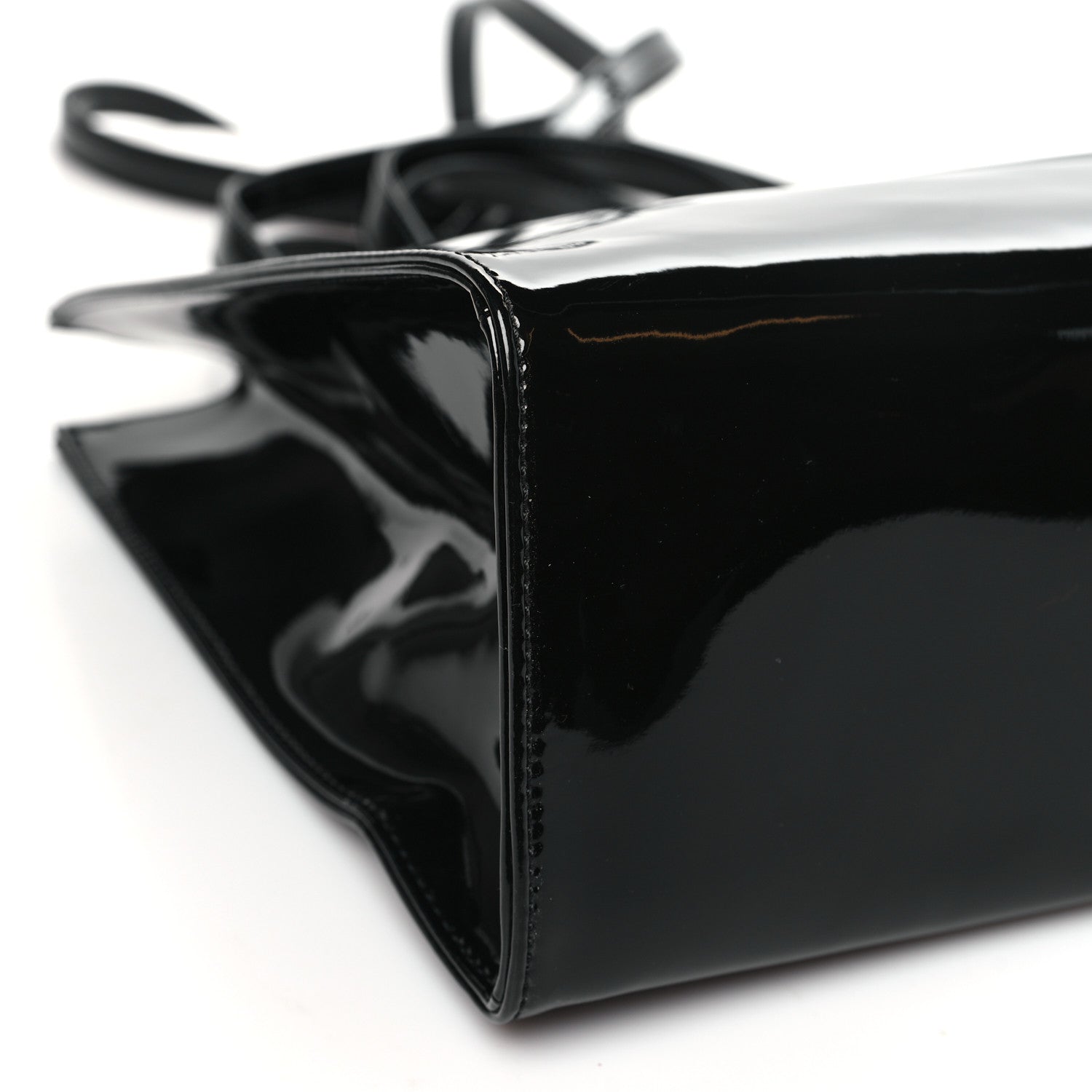 Telfar Patent Vegan Leather Medium Shopping Bag Black 9 of 10