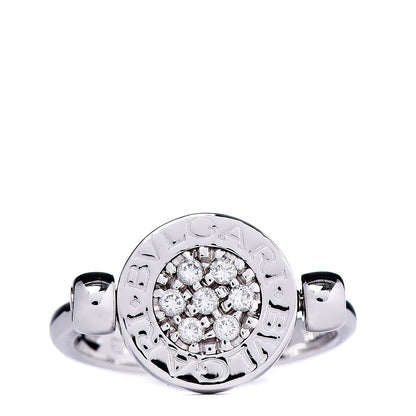 Bulgari 18K White Gold Diamond Black Onyx Bvlgari Bvlgari Flip Ring 48 4.5 1 of 6