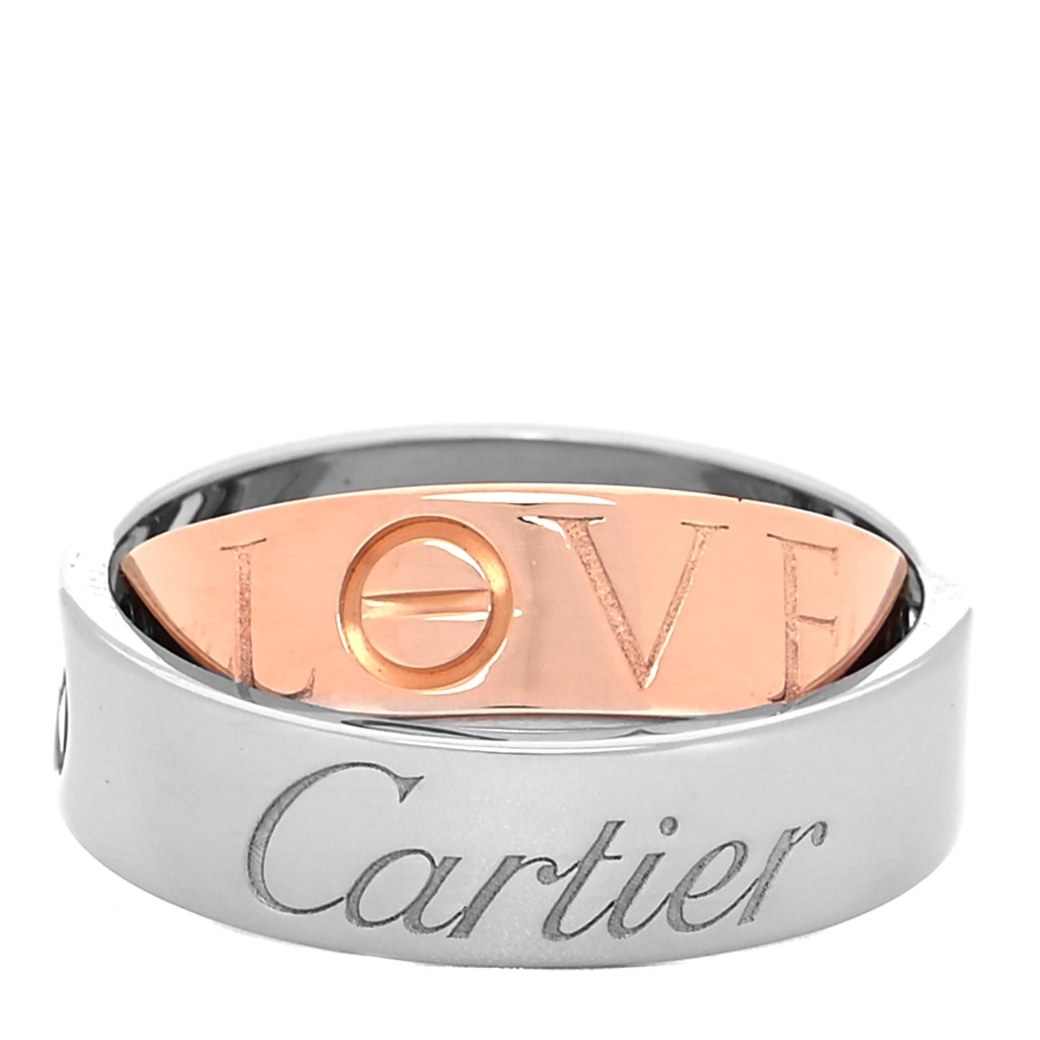 Cartier 18K White Pink Gold 5.5mm Astro LOVE Ring 49 4.75 1 of 5