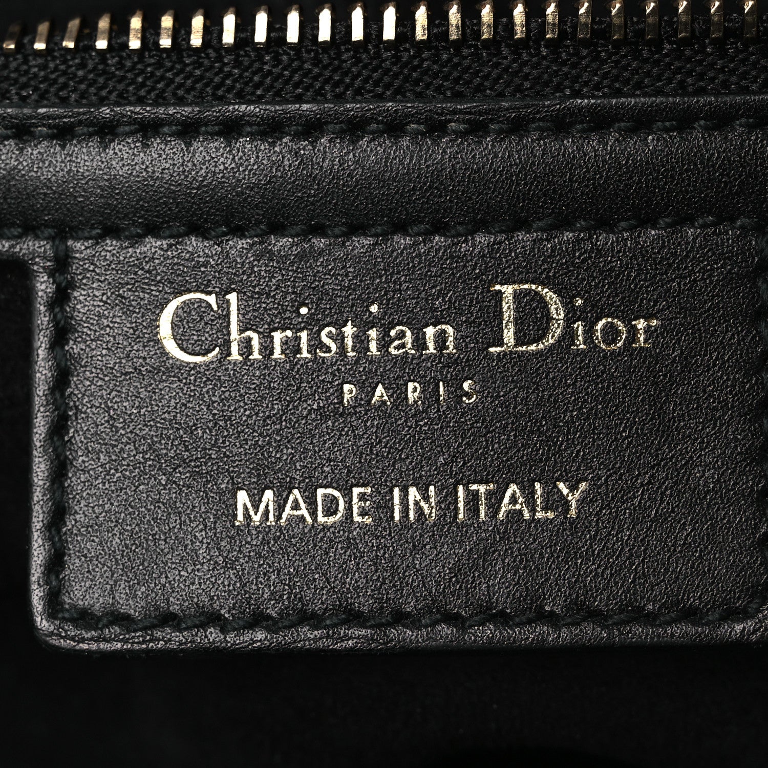 Christian Dior Calfskin D Fence Saddle Bag Black 1855406
