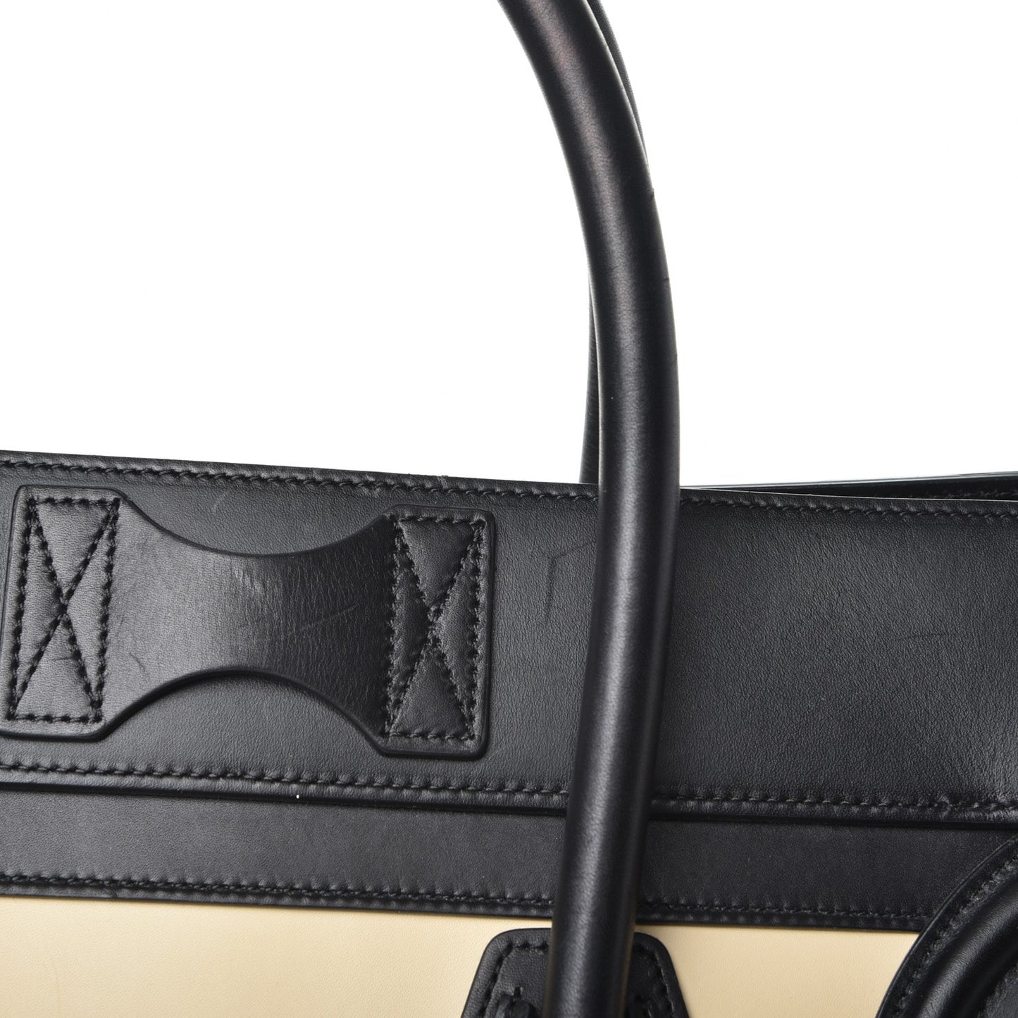 Satin Calfskin Mini Tri-Color Luggage Seashell