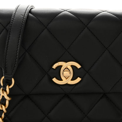 Chanel Lambskin Quilted Mini Side Note Flap Black 8 of 11