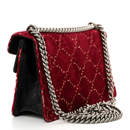 Gucci Velvet Skipper Crystal GG Monogram Small Dionysus Shoulder Bag Red Cipria Black Black Diamond 3 of 13