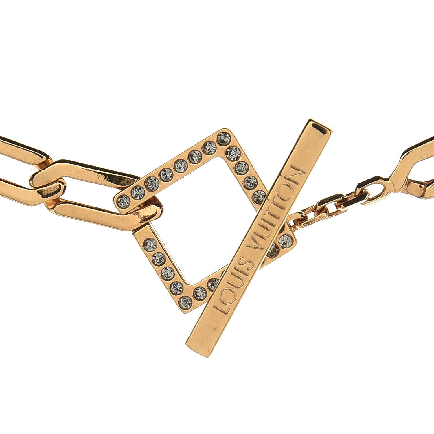 Louis Vuitton Swarovski Crystal Flower Power Necklace Gold 5 of 5