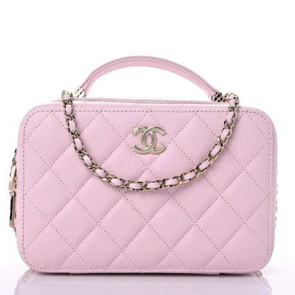 Chanel Caviar Quilted Vanity Case Light Pink 3 of 10