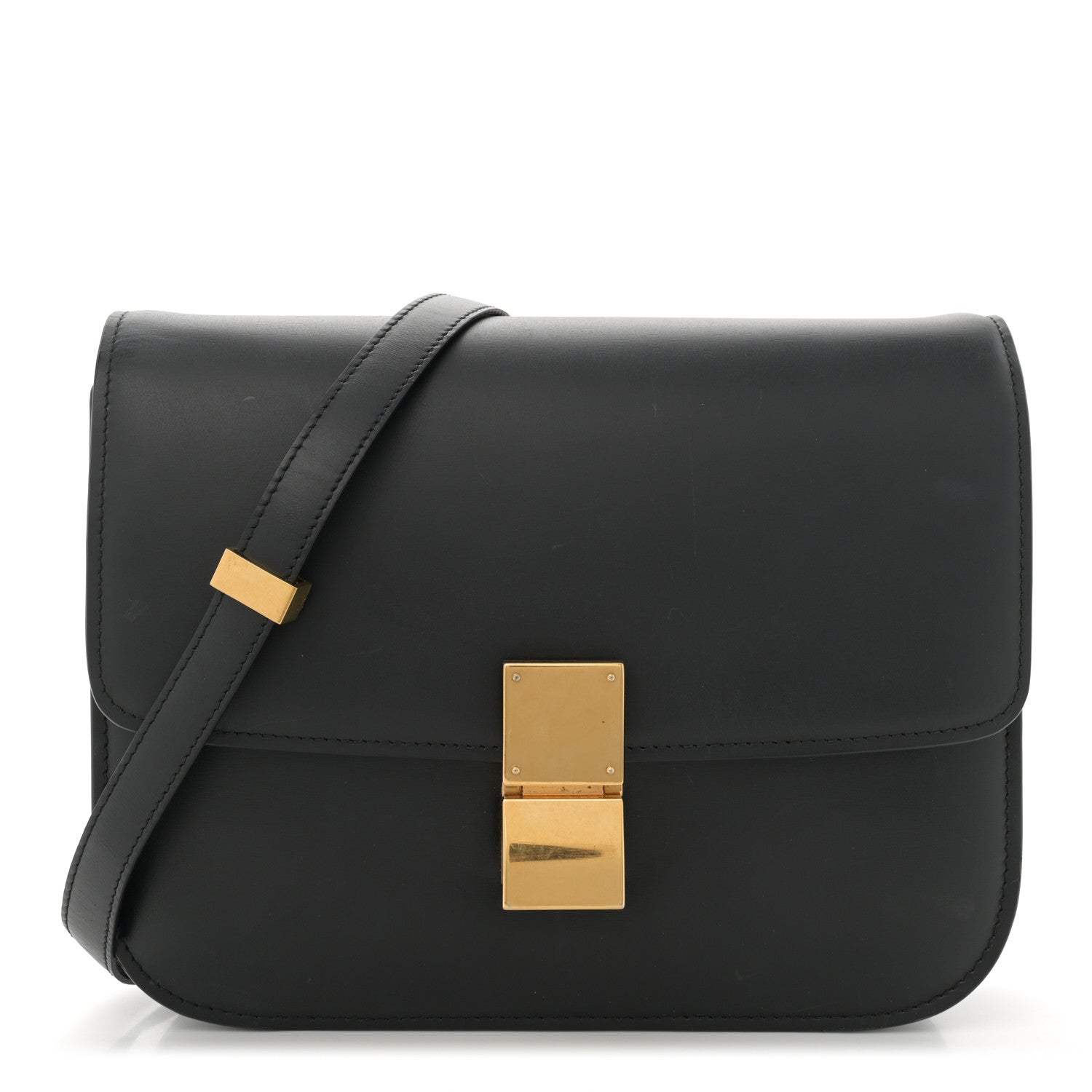 Celine Liege Calfskin Medium Classic Box Flap Bag Black 1 of 15