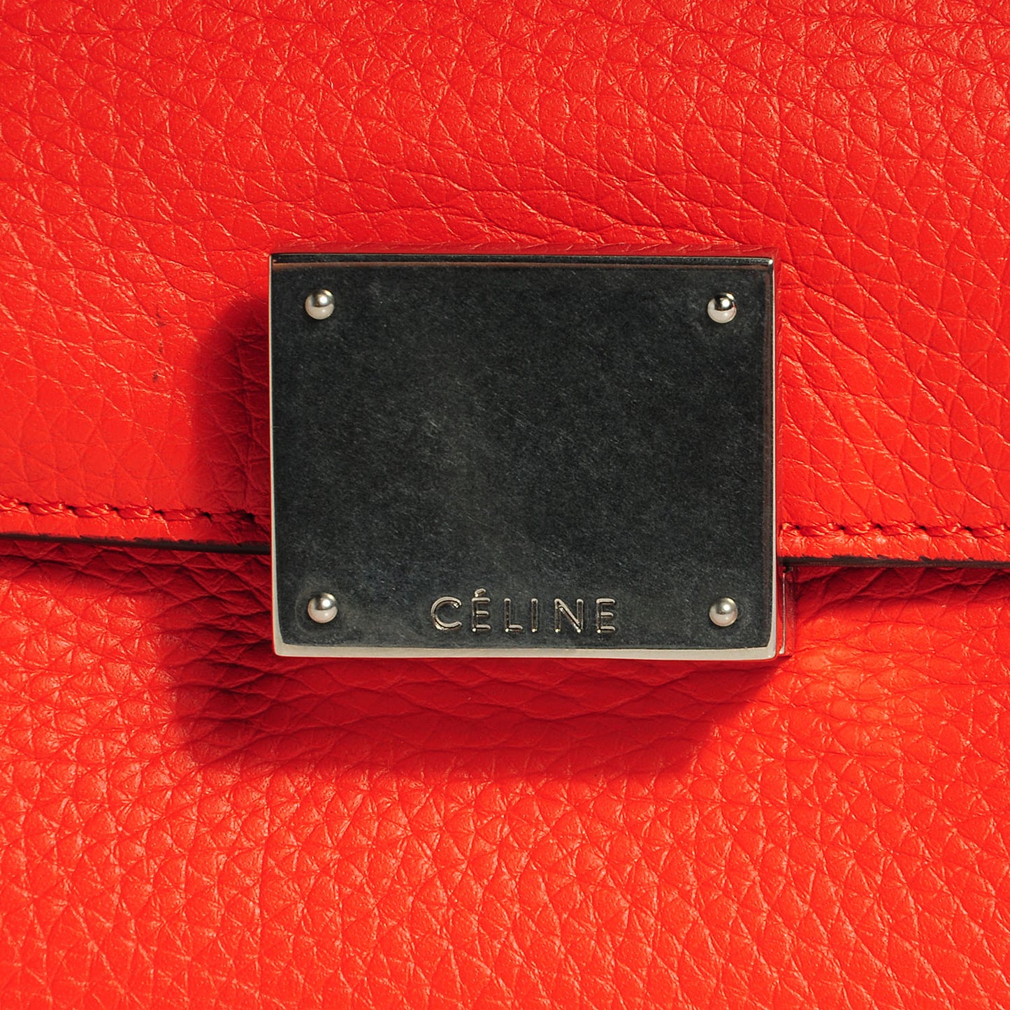 Drummed Leather Suede Medium Trapeze Vermillion
