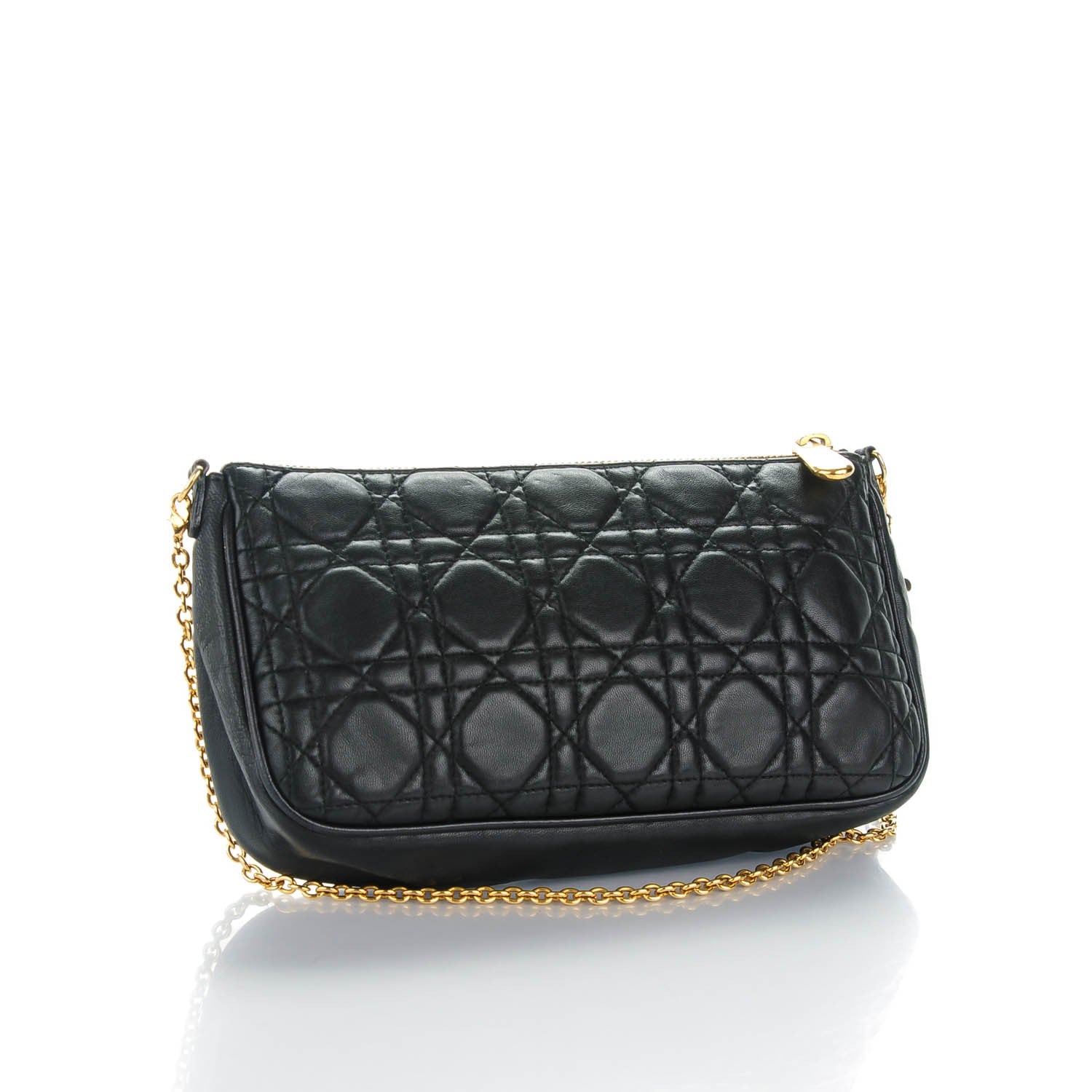 Christian Dior Lambskin Cannage Lady Dior Clutch Black 3 of 7