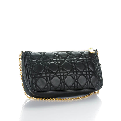 Christian Dior Lambskin Cannage Lady Dior Clutch Black 3 of 7