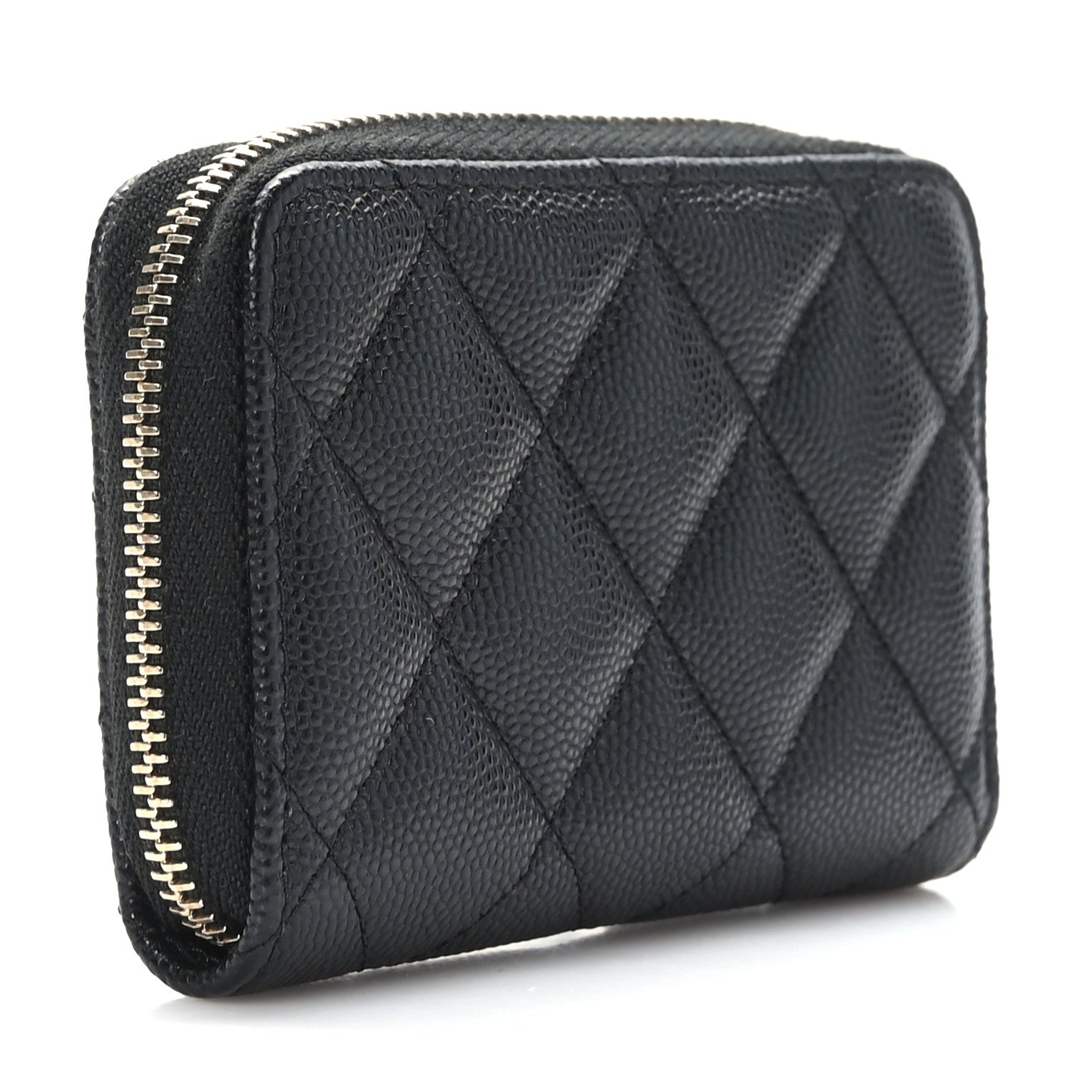 Chanel Caviar Quilted Perforated CC Zip Coin Purse Black 3 of 8