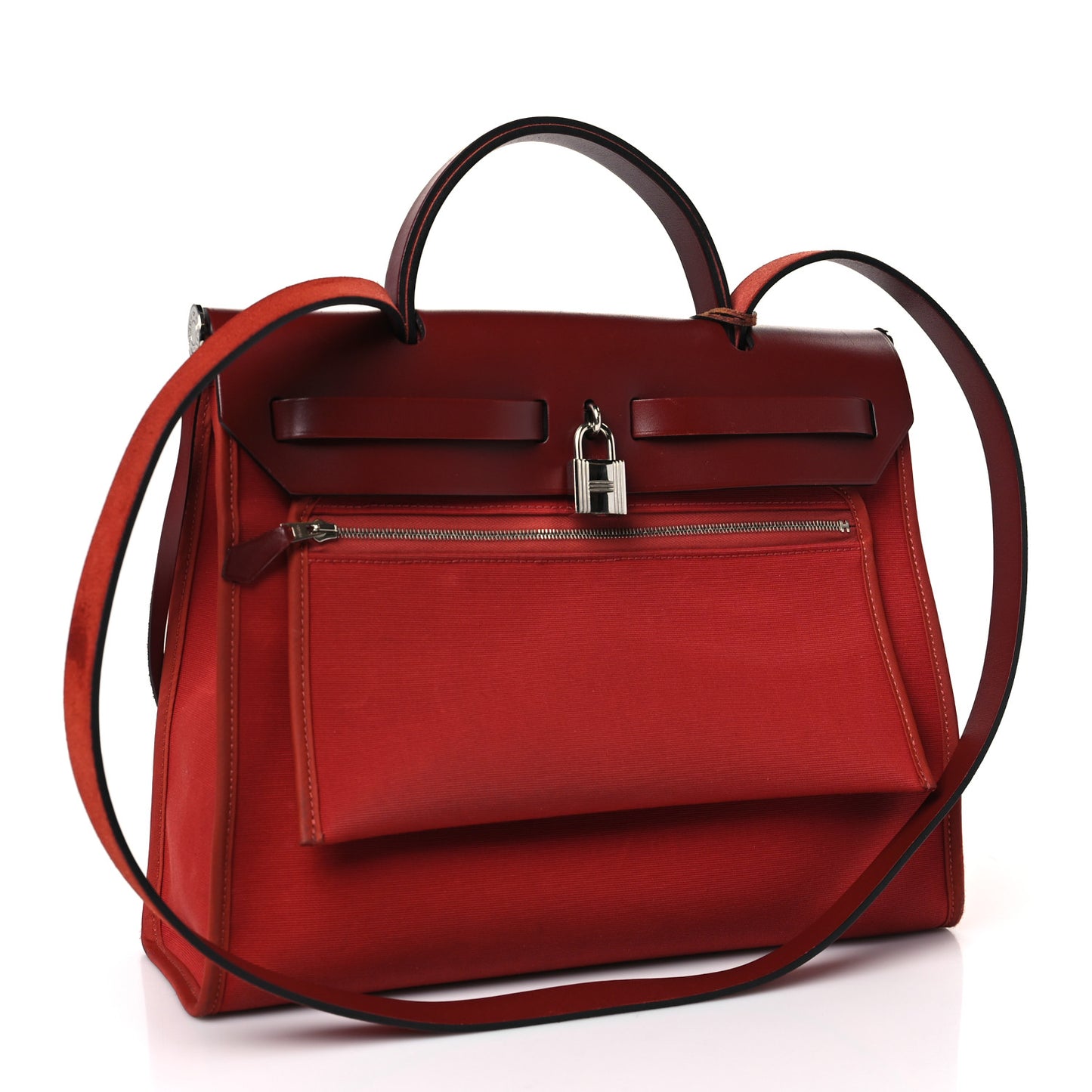 Military Toile Vache Hunter Herbag Zip 31 PM Rouge Grenat