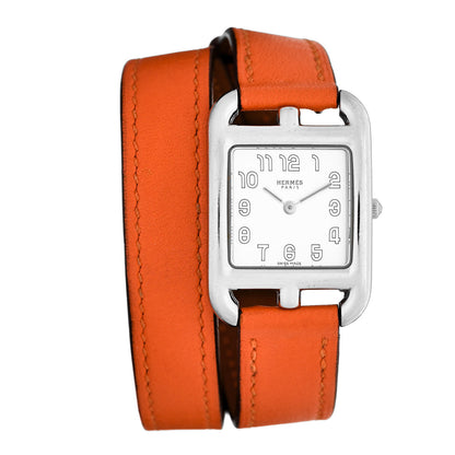 Hermes Stainless Steel Swift 23mm Cape Cod Double Tour Quartz Watch Orange 1 of 5