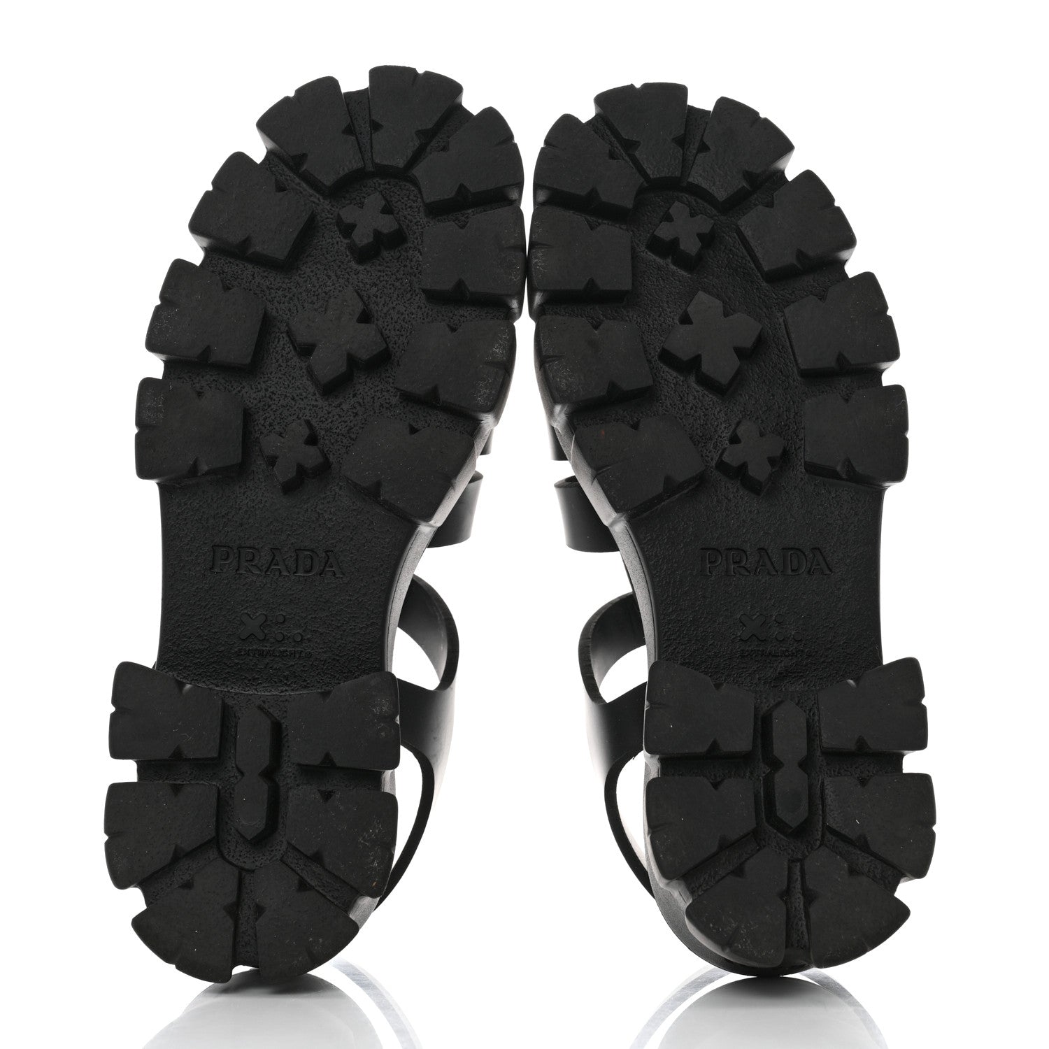 Prada Foam Rubber Triangle Logo Monolith 55mm Cage Sandals 40 Black 5 of 8