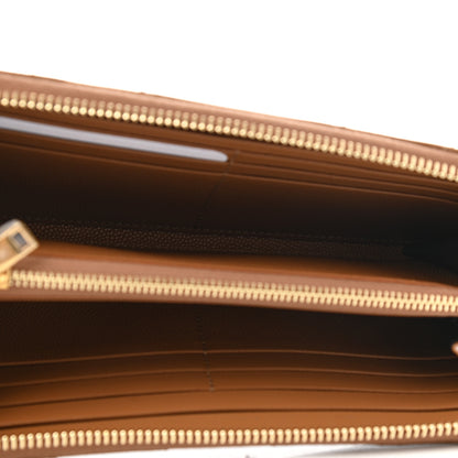 Saint Laurent Grain De Poudre Matelasse Chevron Monogram Zip Around Wallet Naturel Dark 5 of 7