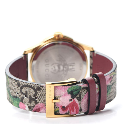 Gucci Stainless Steel Canvas 38mm G-Timeless Supreme GG Blooms Quartz Watch Brown 3 of 5