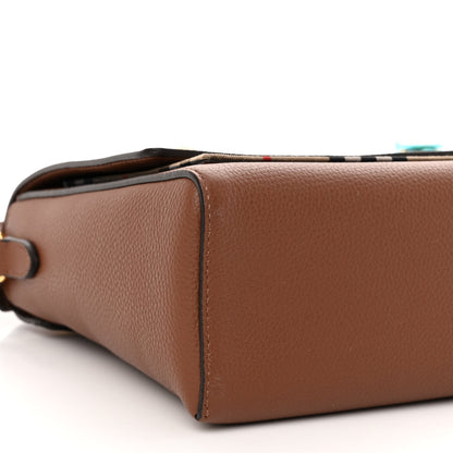 Burberry Calfskin Vintage Check Note Crossbody Bag Tan 8 of 12