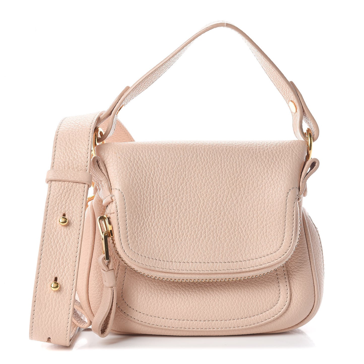 Pebbled Calfskin Jennifer Mini Crossbody Bag Blush Nude