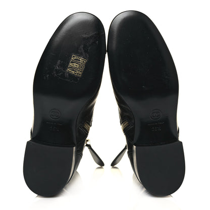Chanel Calfskin Patent Cap Toe Boots 36.5 Black 5 of 9