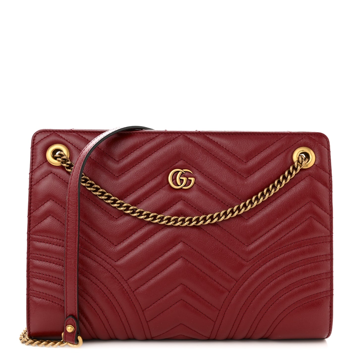 Azalea Calfskin Matelasse Heart Medium GG Marmont Slim Shoulder Bag Romantic Cerise