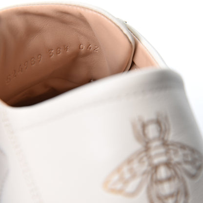 Gucci Calfskin Velvet Womens Bow Ace Sneakers 38.5 White 8 of 11