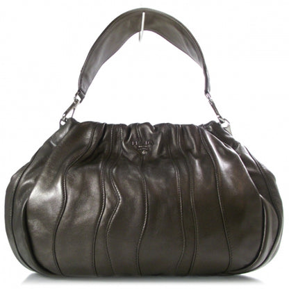 Prada Nappa Mordore Stripes Shoulder Bag Graphite 1 of 10
