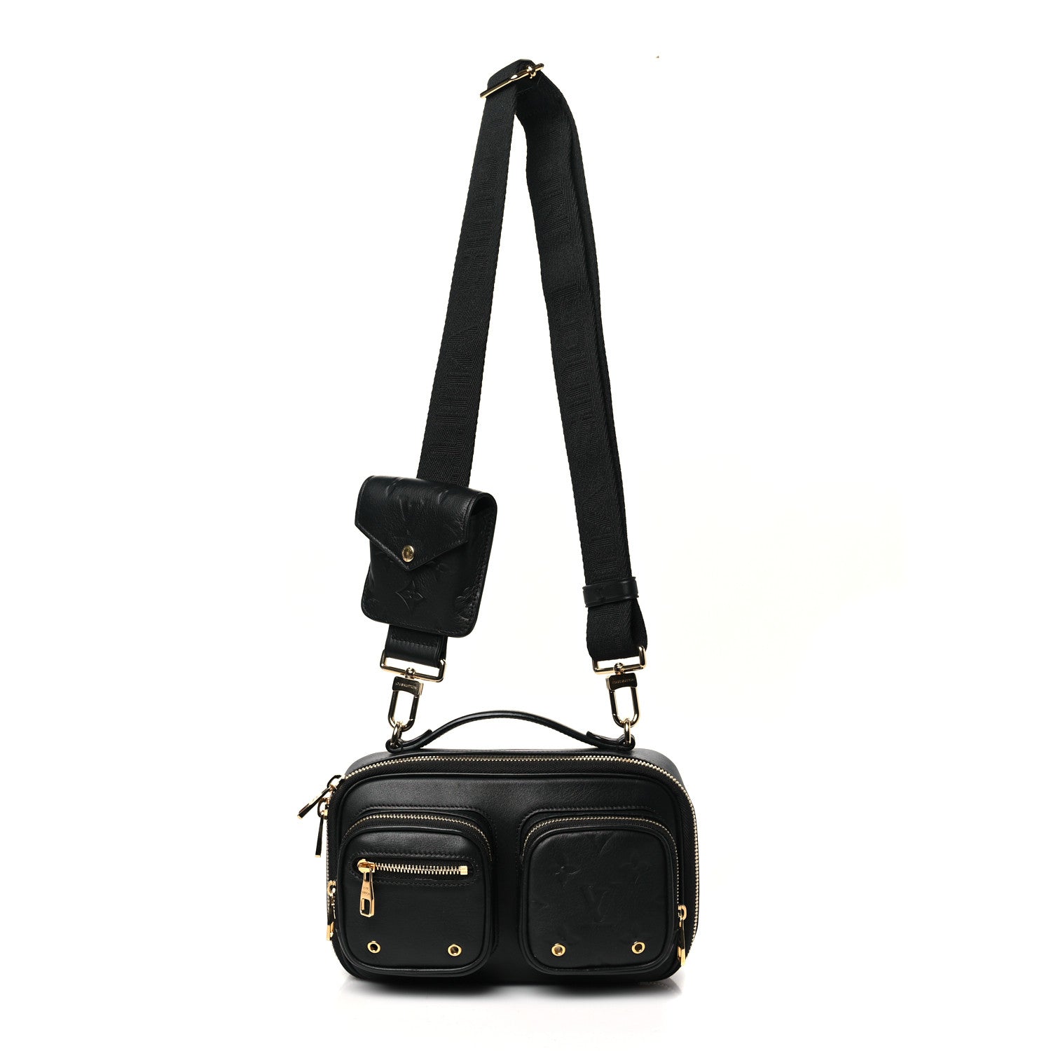 Louis Vuitton Calfskin Monogram Embossed Utility Crossbody Black 1 of 9