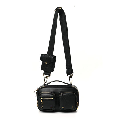 Louis Vuitton Calfskin Monogram Embossed Utility Crossbody Black 1 of 9