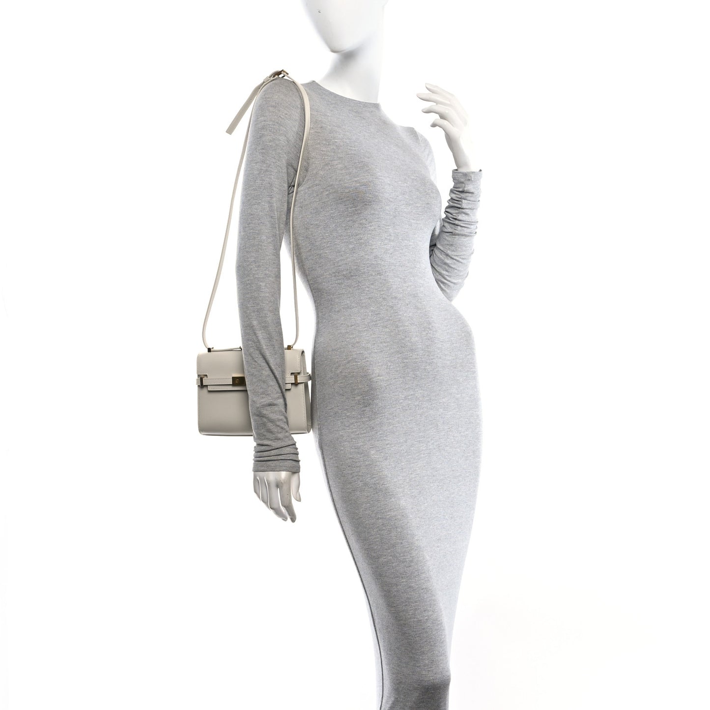 Smooth Calfskin Mini Manhattan Shoulder Bag Blanc Vintage