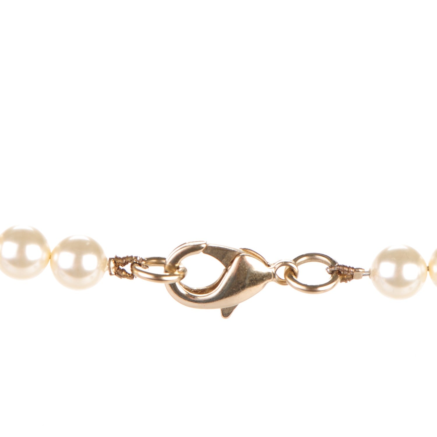 Chanel Graduated Pearl Crystal CC Long Necklace Gold 4 of 5