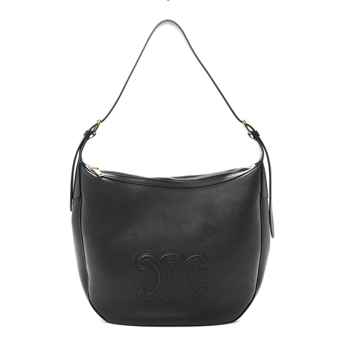 Calfskin Triomphe Heloise Shoulder Bag Slate Grey