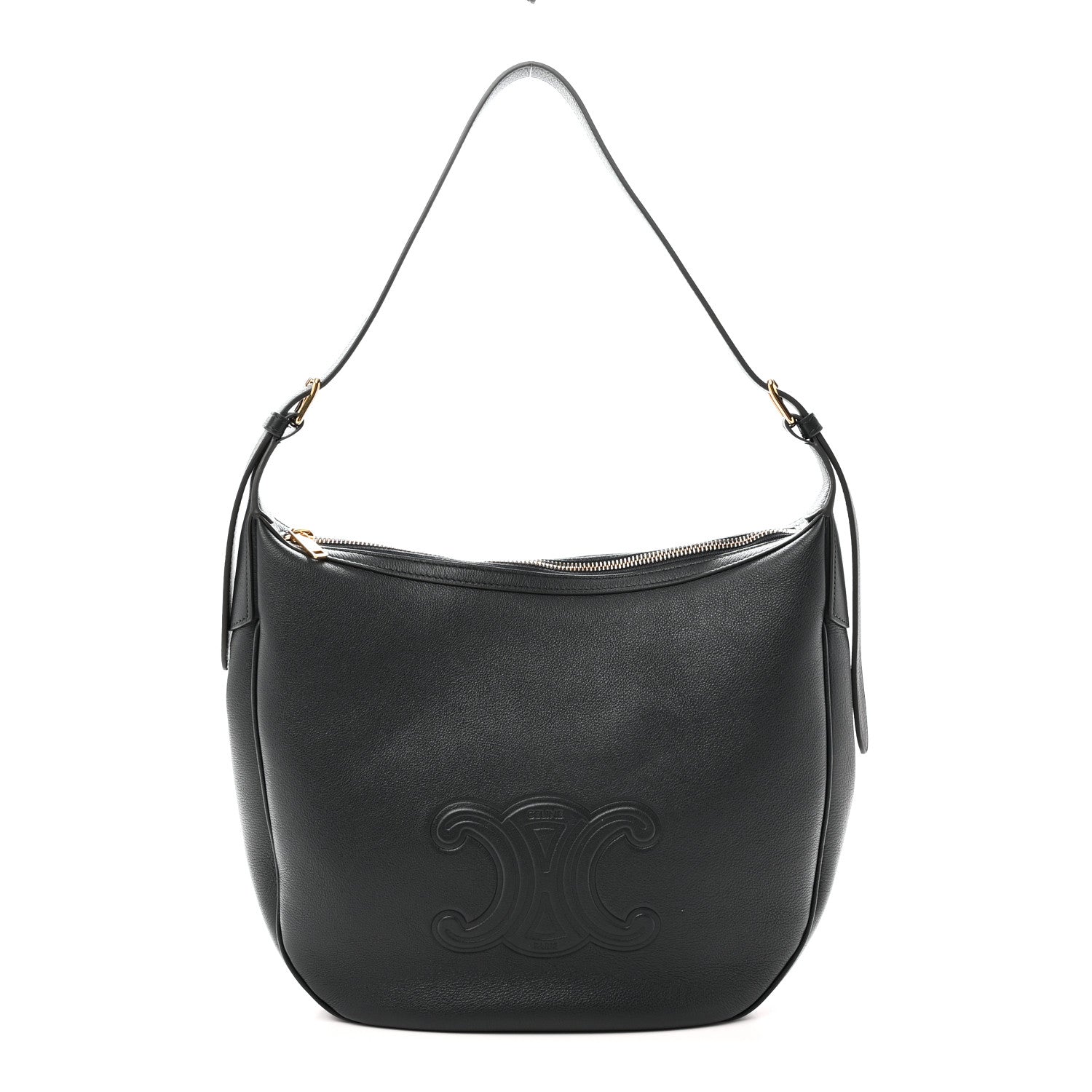 Celine Calfskin Triomphe Heloise Shoulder Bag Slate Grey 1 of 11