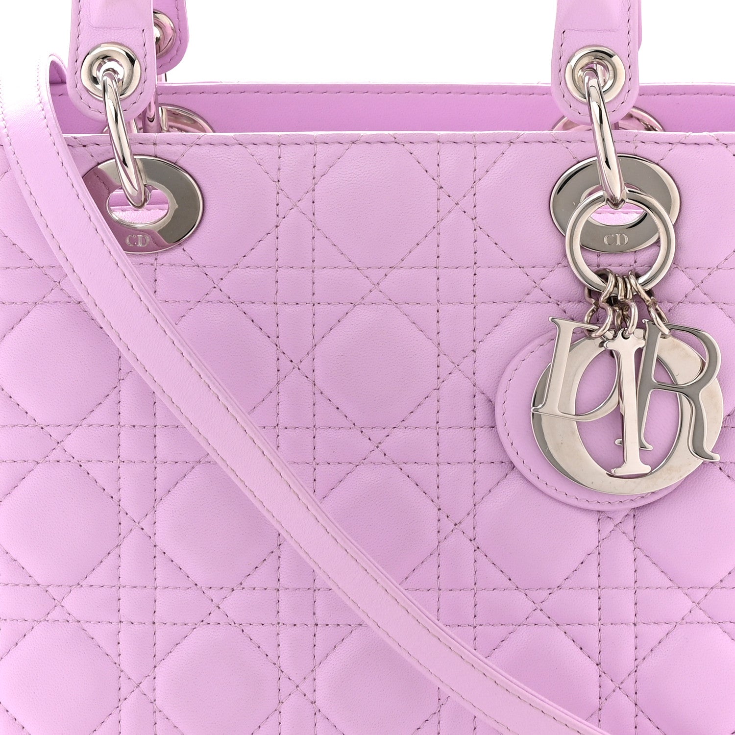 Christian Dior Lambskin Cannage Medium Lady Dior Purple 8 of 10
