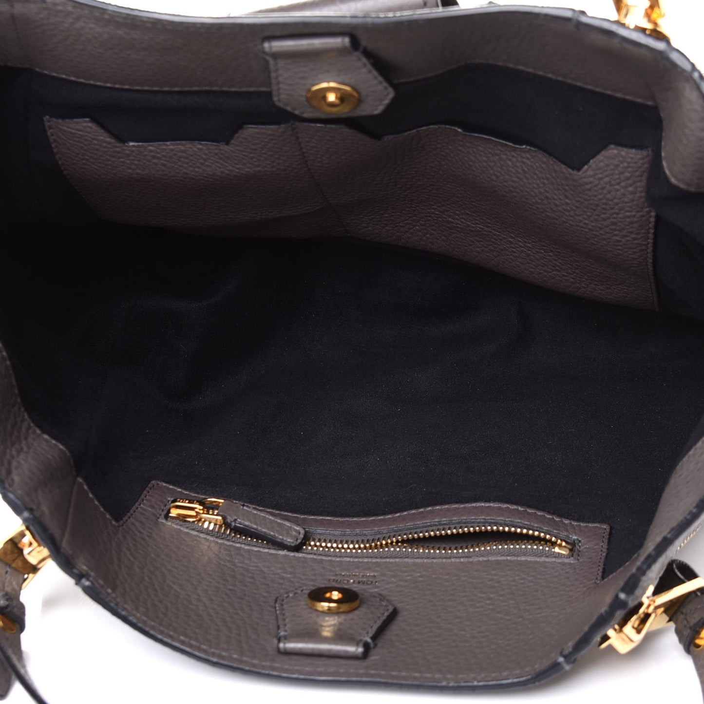 Grained Calfskin Sedgwick Medium Zipper Tote Grey
