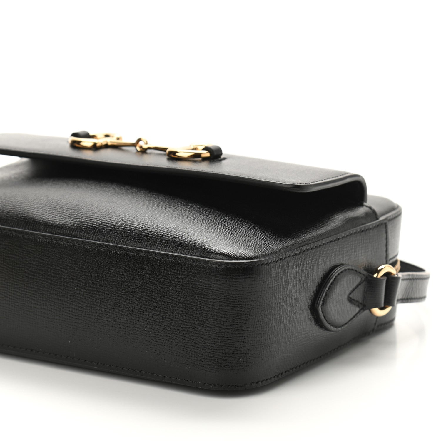 Gucci Textured Calfskin Small Horsebit 1955 Shoulder Bag Black 11 of 11