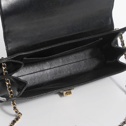 Chanel Lambskin Chocolate Bar Accordion Mademoiselle Flap Black 5 of 8