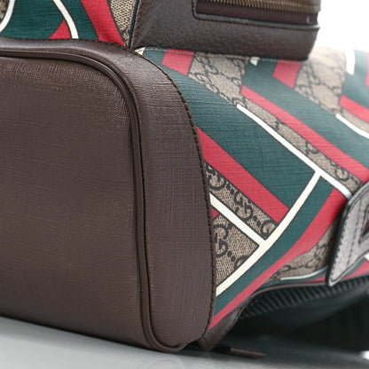 Gucci GG Supreme Monogram Chevron Medium Day Backpack Beige Green Red New Acero 9 of 9