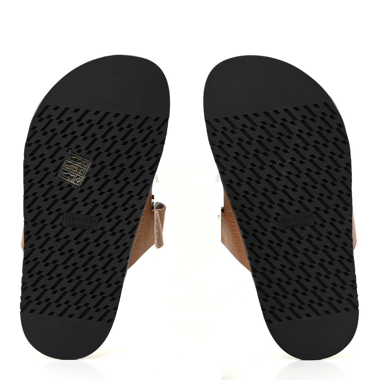 Hermes Calfskin Womens Chypre Sandals 37.5 Gold 5 of 10