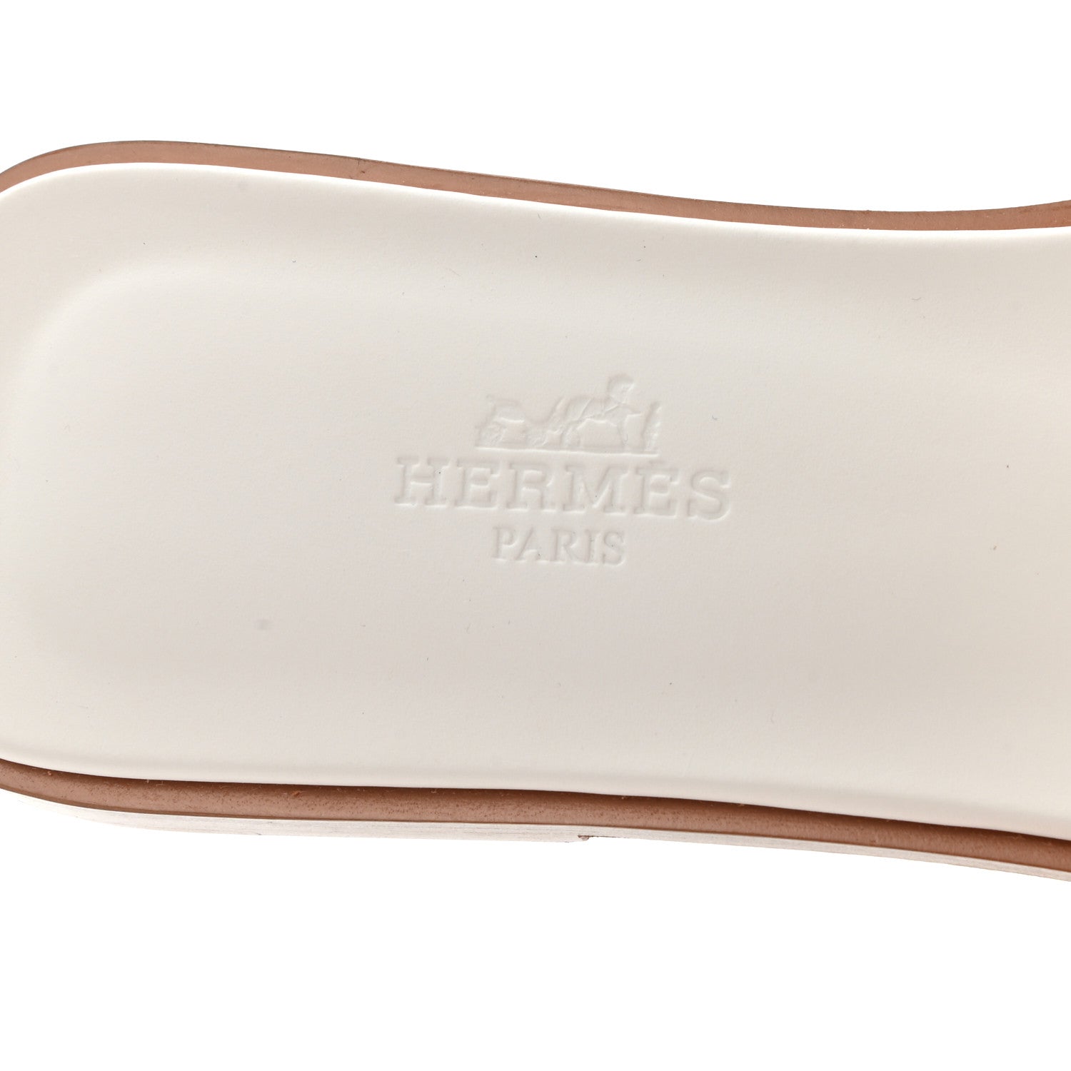 Hermes Box Calfskin Oran Sandals 37 White 7 of 9