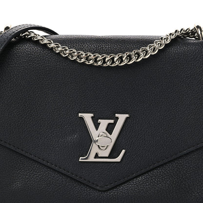 Louis Vuitton Soft Calfskin Mylockme Chain Bag BB Black 7 of 9