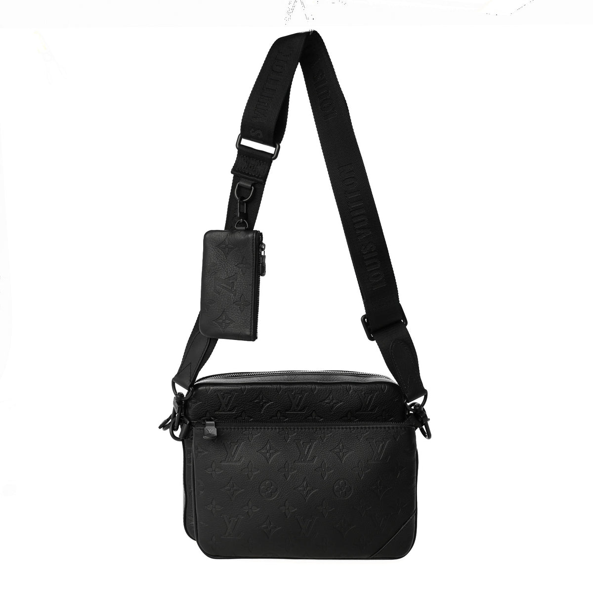 Calfskin Monogram Shadow Trio Messenger Black